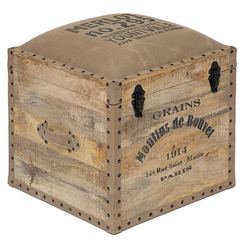 Пуф-сундук Vintage Pouf Chest mango tree Древесина Пуф-сундук Vintage Pouf Chest mango tree Древесина в Брянске | Loft Concept