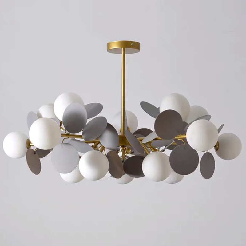 Люстра MATISSE Chandelier gray Золотой Белый Светло-серый Люстра MATISSE Chandelier gray Золотой Белый Светло-серый в Брянске | Loft Concept