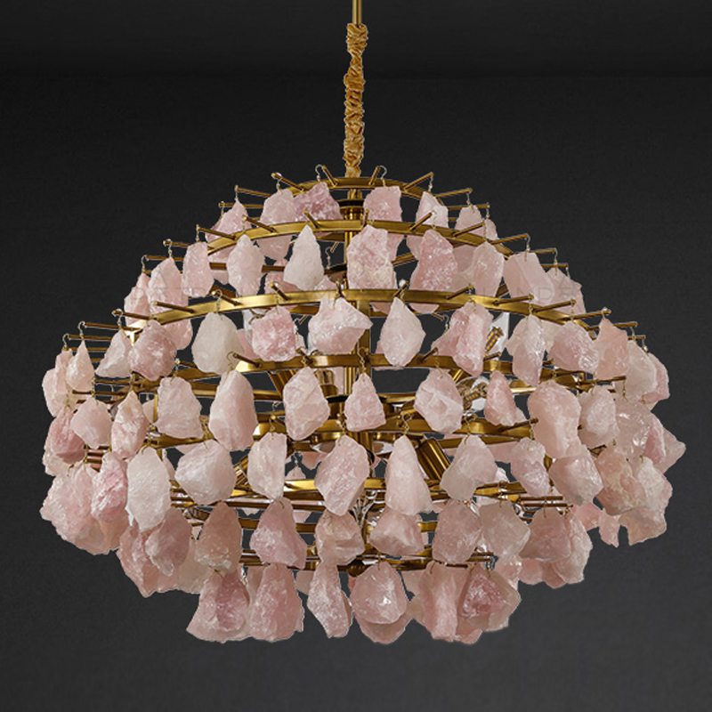 Hardis Pink stone Chandelier 65 Латунь Дымчатая Роза в Брянске | Loft Concept 
