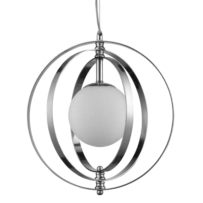 Светильник Satellite Three Rings Chrome Белое матовое стекло Хром Светильник Satellite Three Rings Chrome Белое матовое стекло Хром в Брянске | Loft Concept