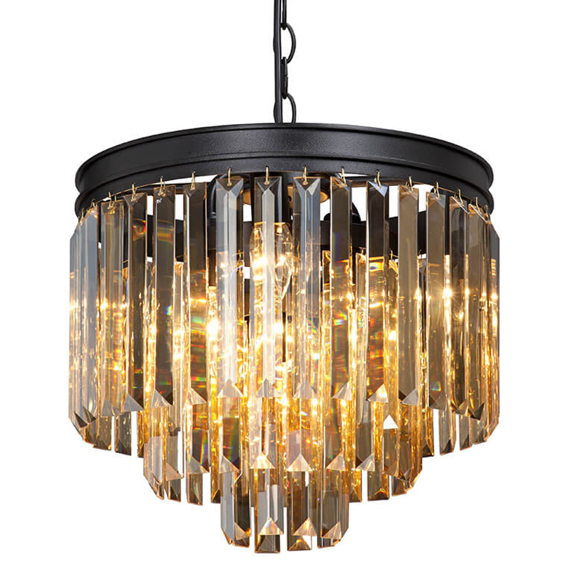 Люстра ODEON Amber GLASS 3-TIER Black Янтарное стекло D 36 Черный матовый Люстра ODEON Amber GLASS 3-TIER Black Янтарное стекло D 36 Черный матовый в Брянске | Loft Concept