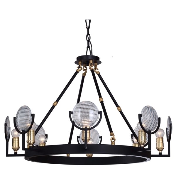 Люстра RH Gaslight Lens Chandelier 8 Черный Люстра RH Gaslight Lens Chandelier 8 Черный в Брянске | Loft Concept