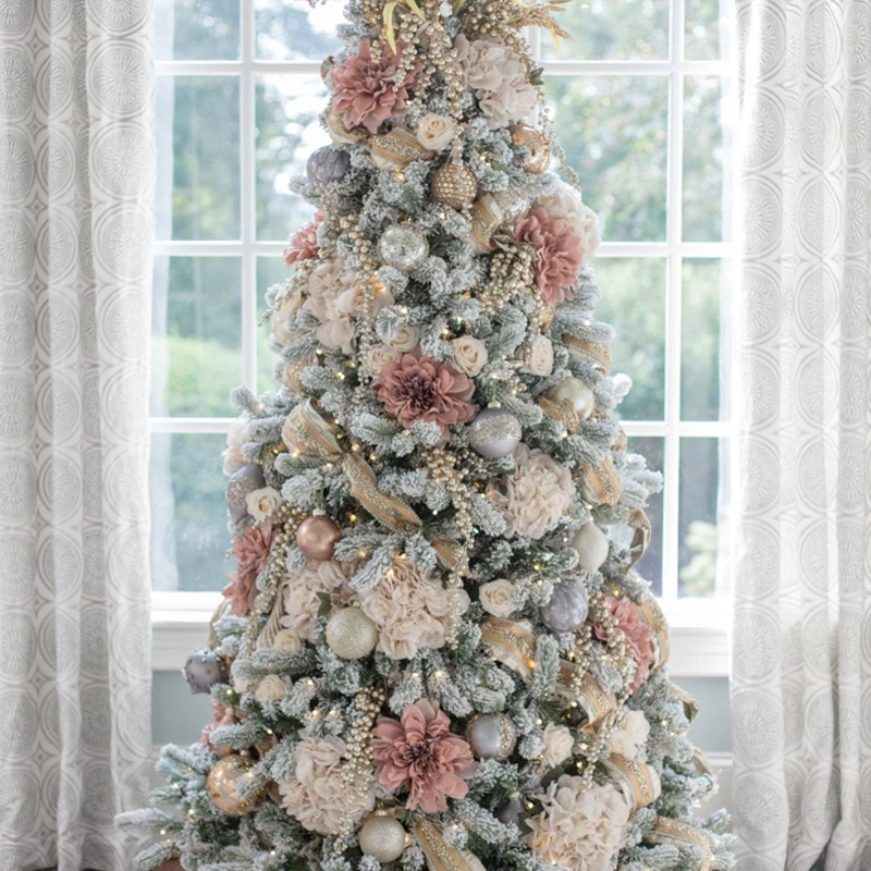 Дизайнерская Елка Премиум с Жемчужным Декором Christmas Tree Pearl Кремовый Белый Розовый в Брянске | Loft Concept 