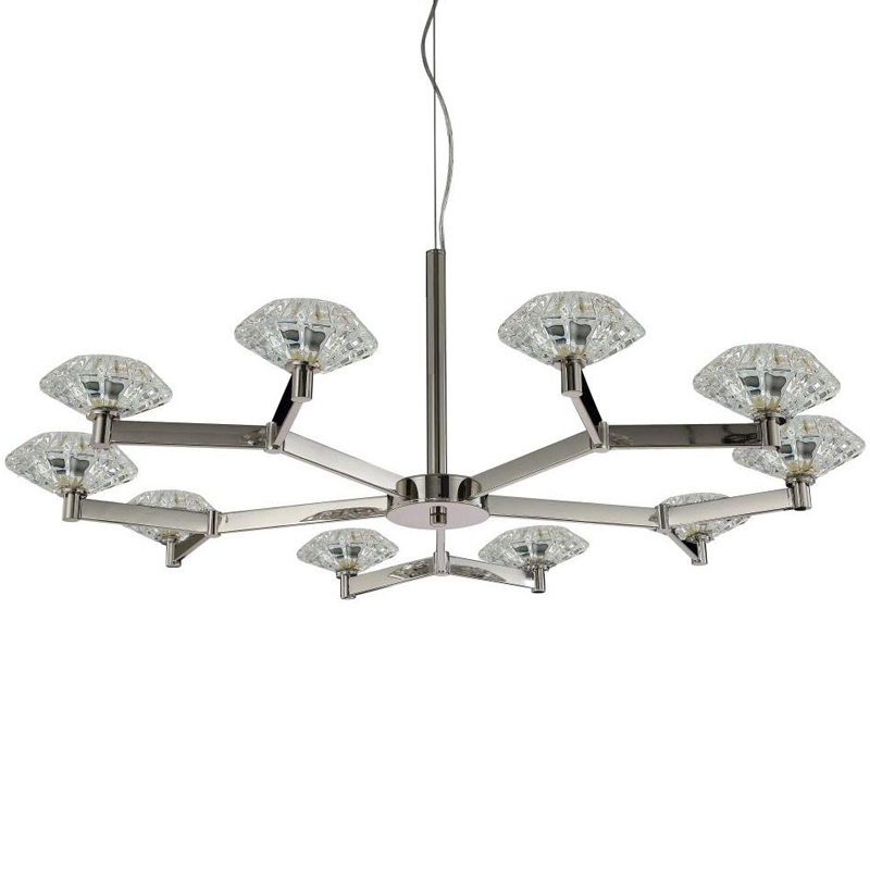 Люстра Yerker Chandelier Nickel 10 Никель Прозрачный Люстра Yerker Chandelier Nickel 10 Никель Прозрачный в Брянске | Loft Concept