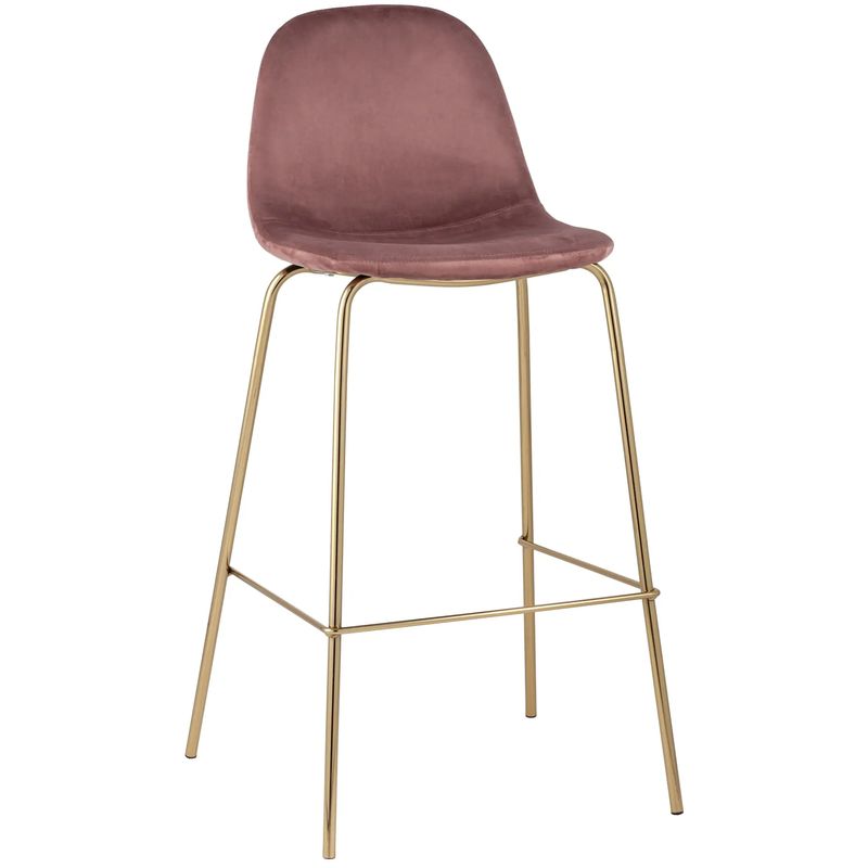 Барный Стул Archie Chair Пыльно-Розовый Велюр Розовый пастельный Золотой Барный Стул Archie Chair Пыльно-Розовый Велюр Розовый пастельный Золотой в Брянске | Loft Concept