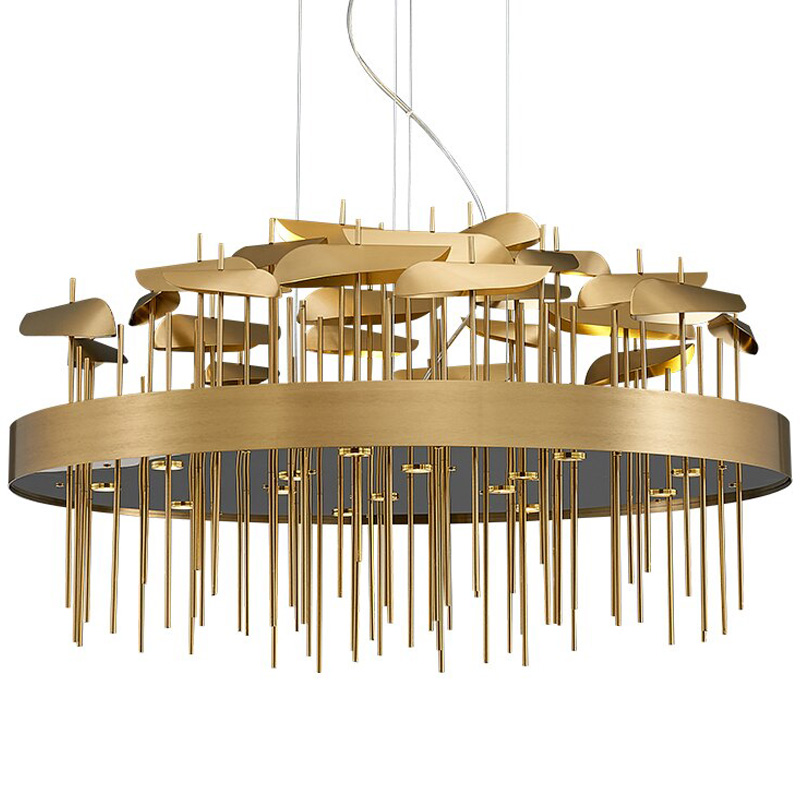 Светодиодная дизайнерская инсталляция ANODINE Perlina Disk Chandelier Золотой Светодиодная дизайнерская инсталляция ANODINE Perlina Disk Chandelier Золотой в Брянске | Loft Concept