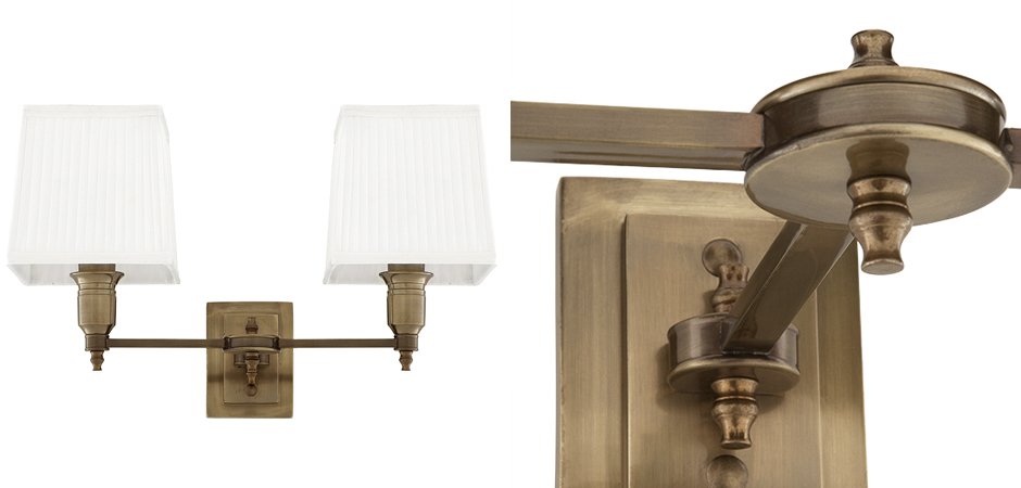 Бра Wall Lamp Lexington Double Brass+White Бра Wall Lamp Lexington Double Brass+White - Loft-Concept в Брянске