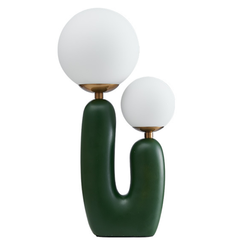 Настольная лампа Oo Lamp Green Белое матовое стекло Зеленый Настольная лампа Oo Lamp Green Белое матовое стекло Зеленый в Брянске | Loft Concept