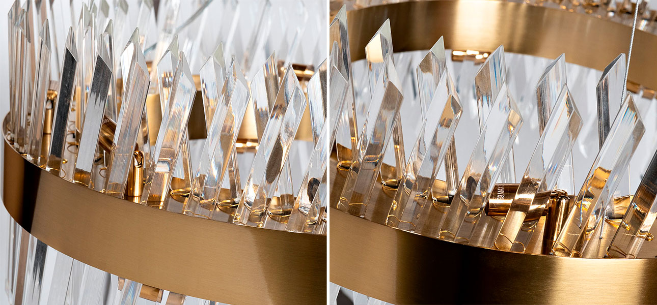 Люстра стеклянная Chantal латунь 60 см - фото