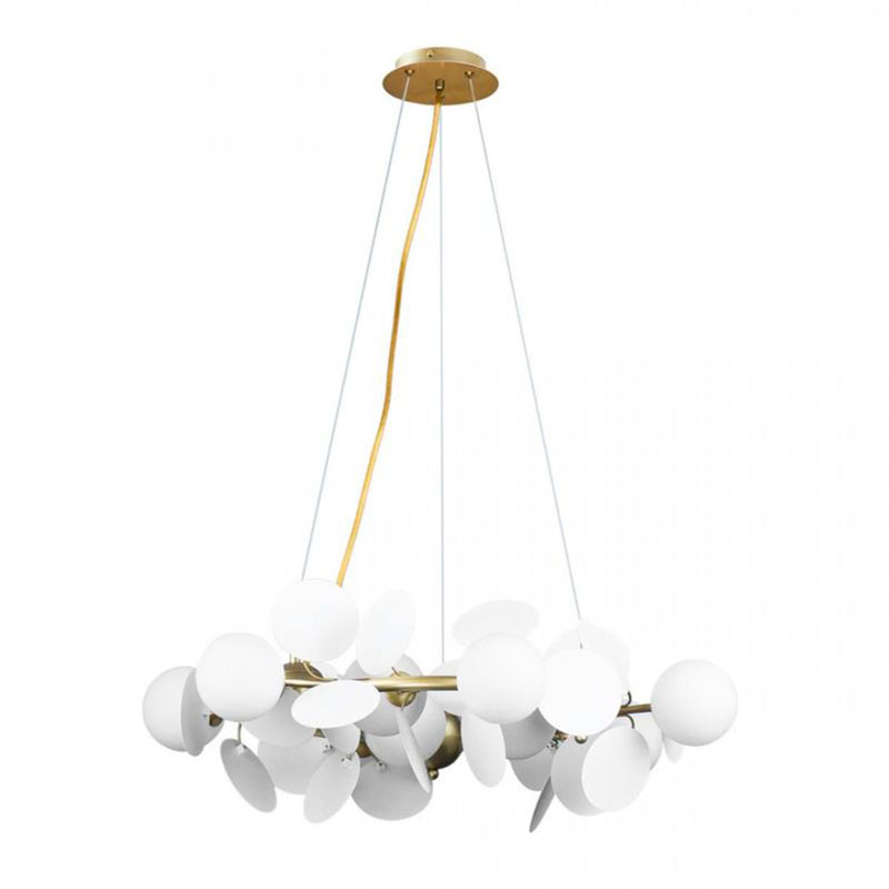 Люстра MATISSE Chandelier White диаметр 70 Белый Золотой Люстра MATISSE Chandelier White диаметр 70 Белый Золотой в Брянске | Loft Concept