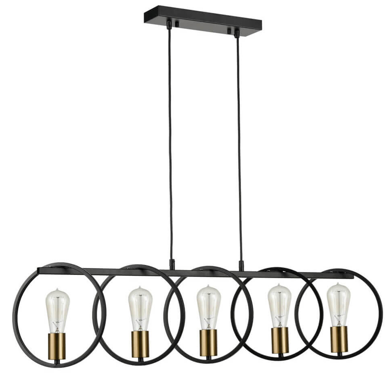 Люстра Loft Rings Ligh 5 Черный Золотой Люстра Loft Rings Ligh 5 Черный Золотой в Брянске | Loft Concept
