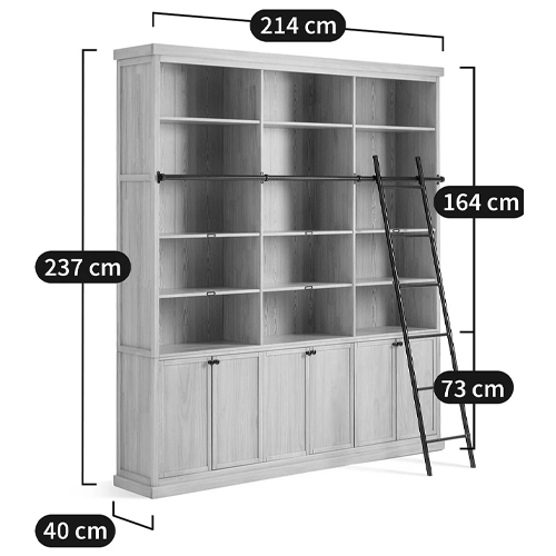 Книжный шкаф из массива сосны с металлической лестницей Burton Wood Cabinet Книжный шкаф из массива сосны с металлической лестницей Burton Wood Cabinet в Брянске