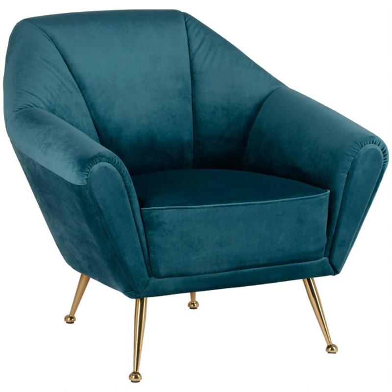 Кресло Brunner Chair blue Золотой Темно-синий Кресло Brunner Chair blue Золотой Темно-синий в Брянске | Loft Concept
