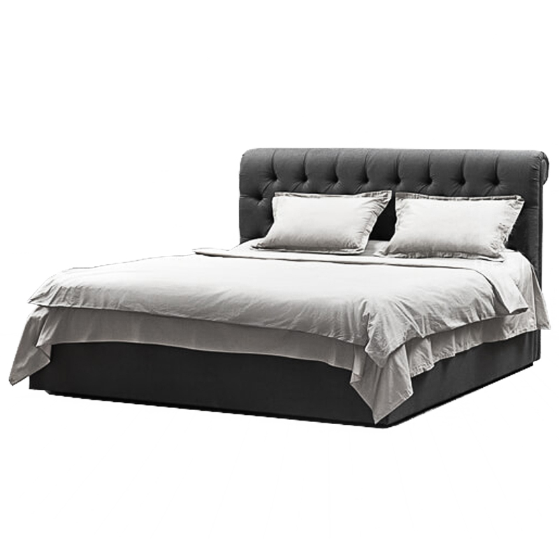 Кровать Gray Capitone Bed Серый Кровать Gray Capitone Bed Серый в Брянске | Loft Concept