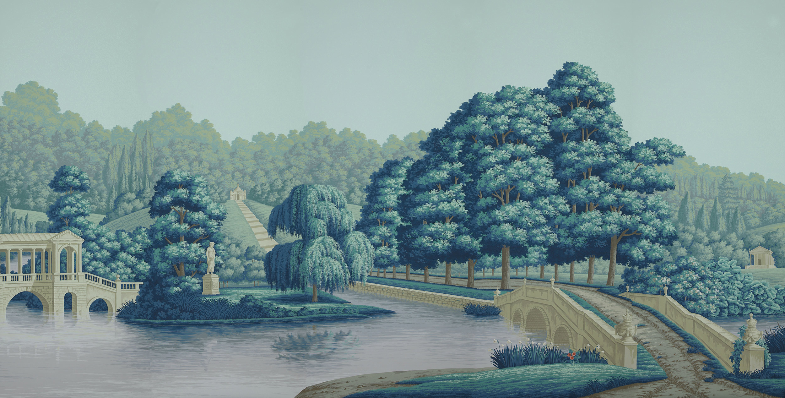 Обои ручная роспись English Landscape Special Colourway on scenic paper Обои ручная роспись English Landscape Special Colourway on scenic paper - постер Loft-Concept в Брянске