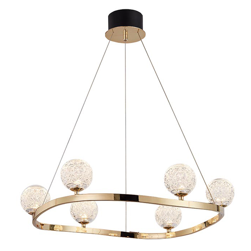 Люстра Aella Glass Balls Round Chandelier Золотой Прозрачный Люстра Aella Glass Balls Round Chandelier Золотой Прозрачный в Брянске | Loft Concept
