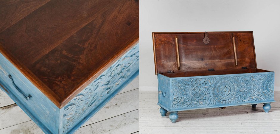 Сундук из массива манго большой Blue Mango Сундук из массива манго большой Blue Mango - Loft-Concept в Брянске