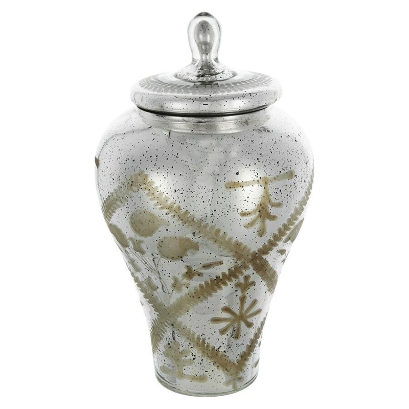 Ваза из стекла с крышкой и декоративными узорами Chinoiserie Ceramics Бежевый Античное зеркальное стекло Ваза из стекла с крышкой и декоративными узорами Chinoiserie Ceramics Бежевый Античное зеркальное стекло в Брянске | Loft Concept