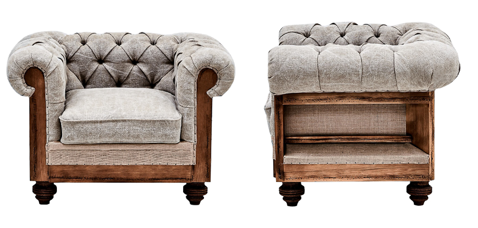 Кресло Deconstructed Chesterfield Armchair Gray Кресло Deconstructed Chesterfield Armchair Gray - Loft-Concept в Брянске