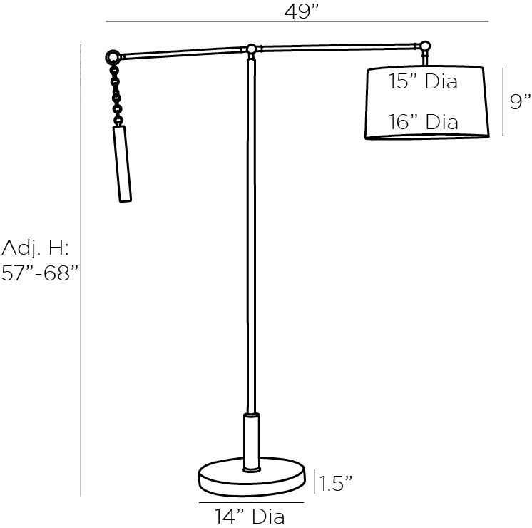 Торшер Arteriors NEWARK FLOOR LAMP Black Торшер Arteriors NEWARK FLOOR LAMP Black в Брянске