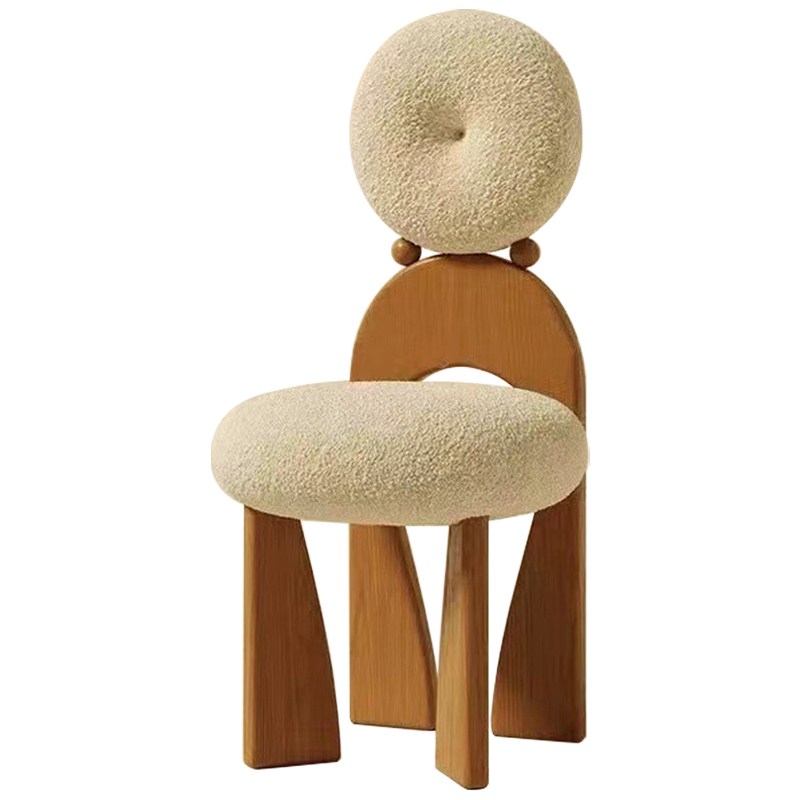 Стул Adem Boucle Wood Chair Молочный Древесина Стул Adem Boucle Wood Chair Молочный Древесина в Брянске | Loft Concept
