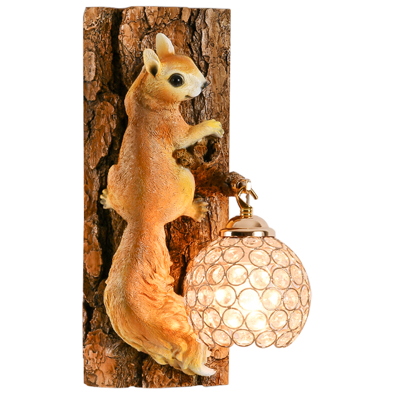Бра для детской Белка на дереве Squirrel Wall Lamp Коричневый Оранжевый Латунь Бра для детской Белка на дереве Squirrel Wall Lamp Коричневый Оранжевый Латунь в Брянске | Loft Concept