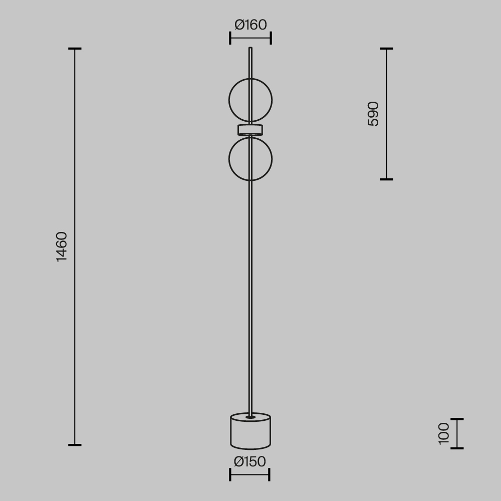 Напольный торшер светодионый Double Moon 3000К 15Вт в Брянске