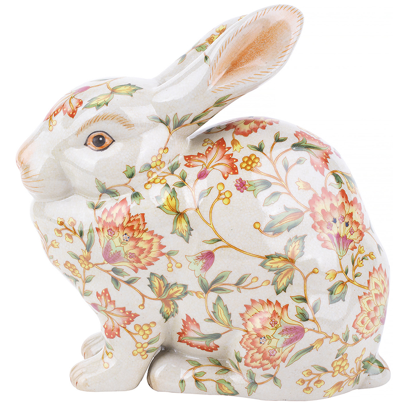 Декоративная статуэтка Porcelain Hare Statuette Белый Мульти Оранжевый Зеленый Декоративная статуэтка Porcelain Hare Statuette Белый Мульти Оранжевый Зеленый в Брянске | Loft Concept
