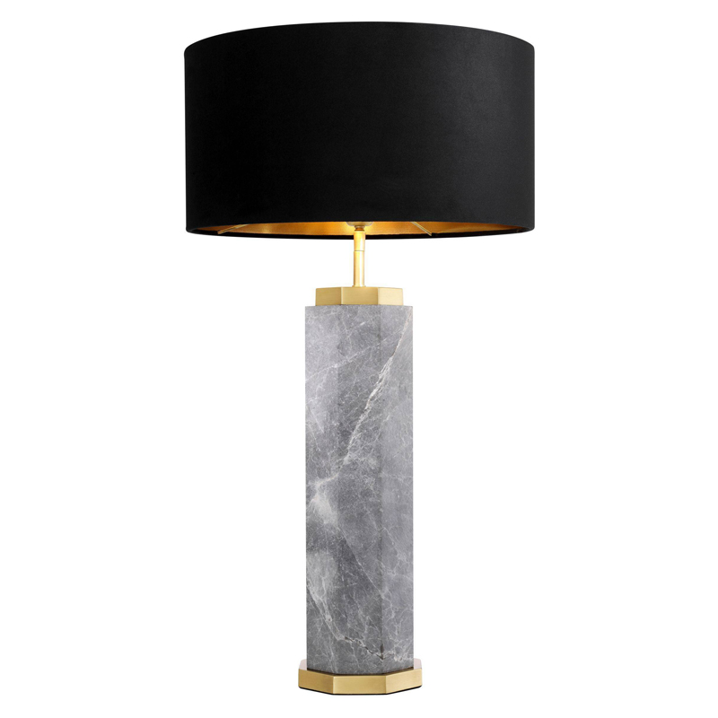 Настольная лампа Eichholtz Table Lamp Newman Grey Латунь Античная полированная Серый Черный Настольная лампа Eichholtz Table Lamp Newman Grey Латунь Античная полированная Серый Черный в Брянске | Loft Concept