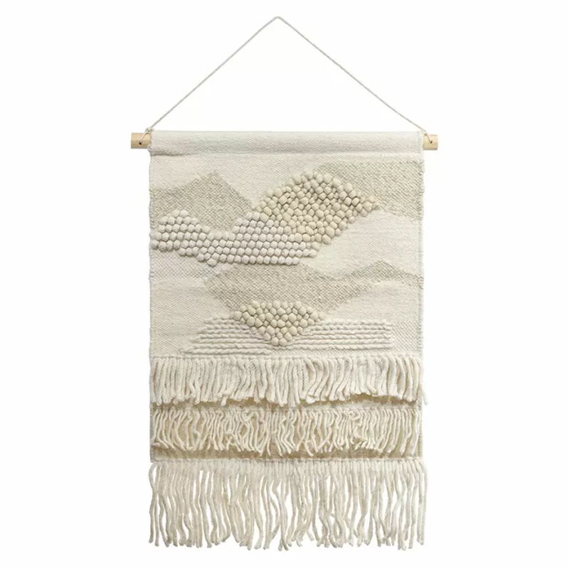 Панно из шерсти и хлопка с узором Beige Calista Serene Бежевый Панно из шерсти и хлопка с узором Beige Calista Serene Бежевый в Брянске | Loft Concept