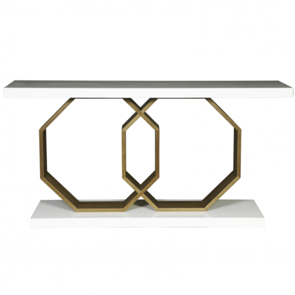 Консоль Rings Латунь Белый Консоль Rings Латунь Белый в Брянске | Loft Concept