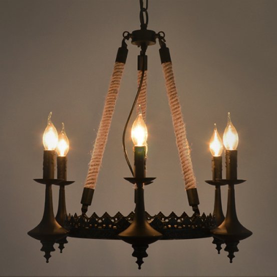 Люстра 6-Light Rustic Chandelier Черный в Брянске | Loft Concept 