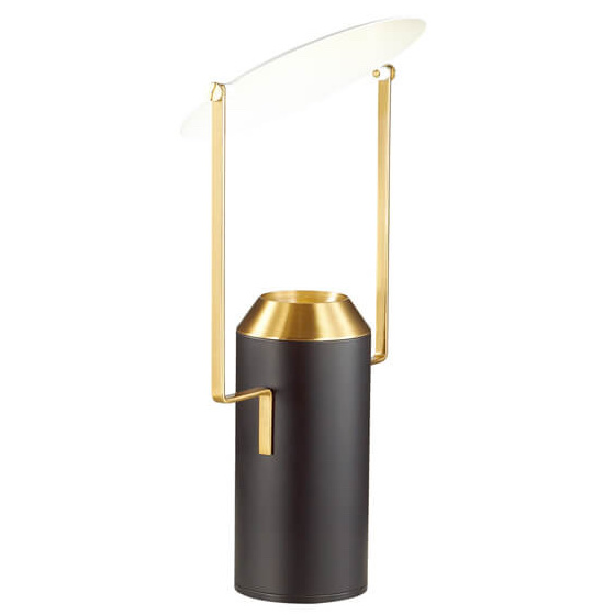 Настольная лампа Black Cylinder Table Lamp Белый Черный Золотой Настольная лампа Black Cylinder Table Lamp Белый Черный Золотой в Брянске | Loft Concept
