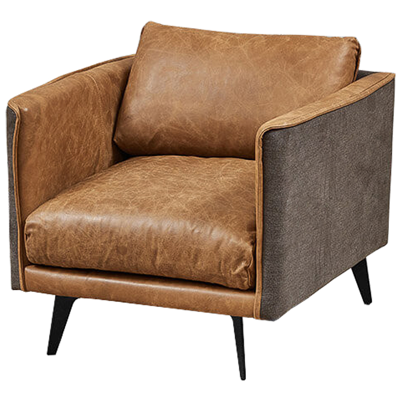 Кресло Caramel Leather & Textiles Armchair Карамель Серый Кресло Caramel Leather & Textiles Armchair Карамель Серый в Брянске | Loft Concept