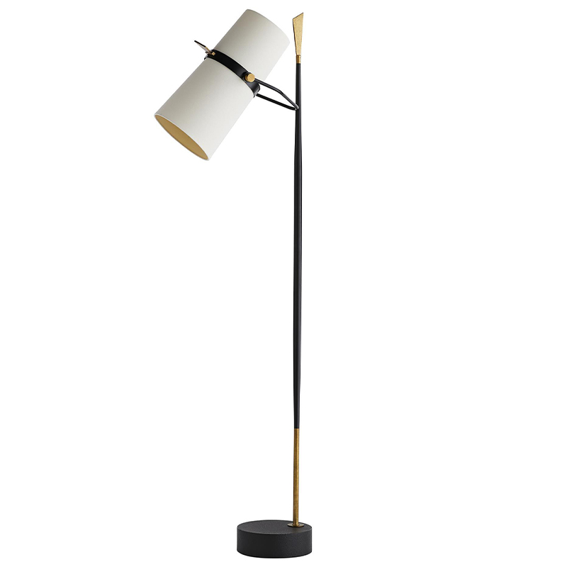 Торшер Arteriors YASMIN FLOOR LAMP Латунь Белый Черный Торшер Arteriors YASMIN FLOOR LAMP Латунь Белый Черный в Брянске | Loft Concept
