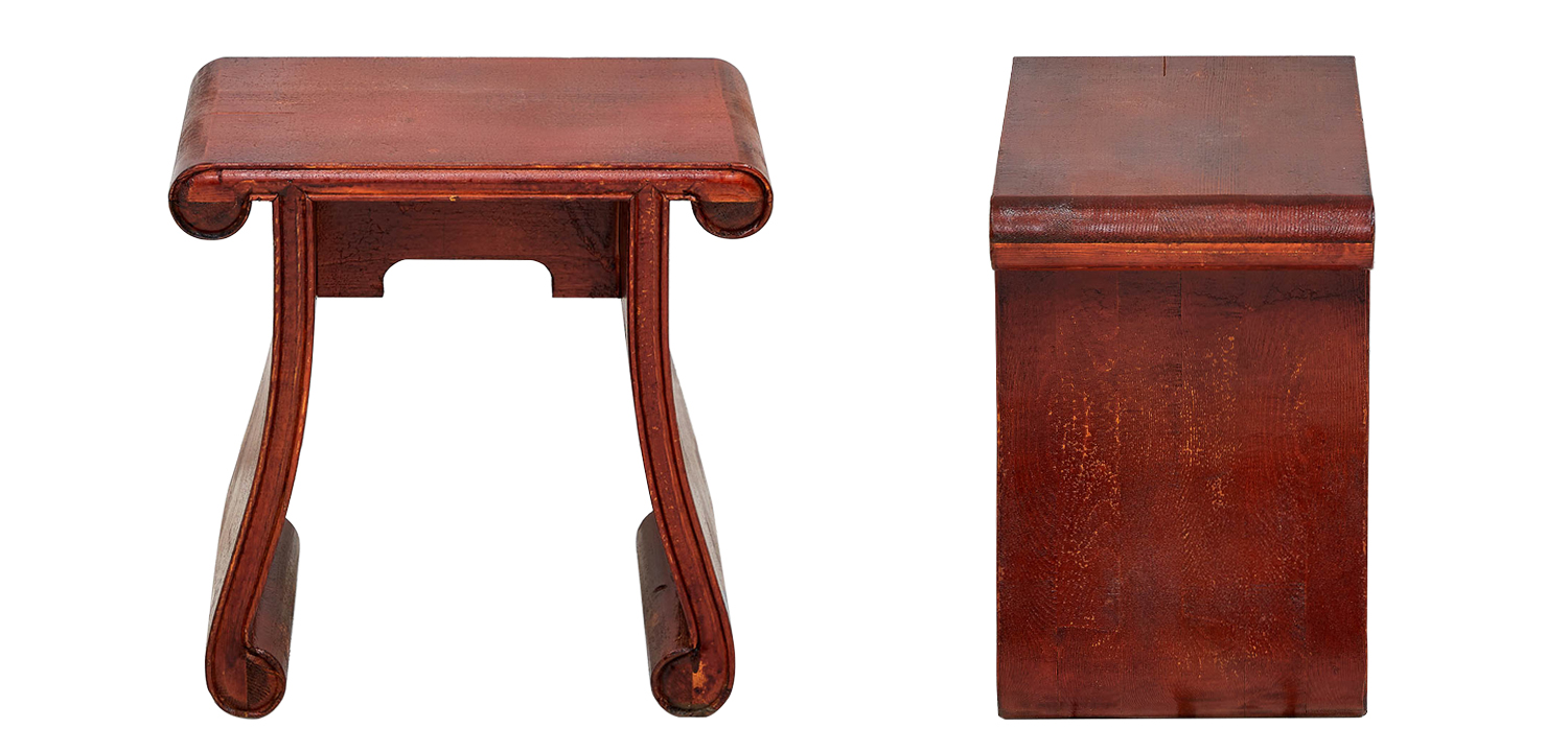 Табурет в китайском стиле Chinese Tabouret Red - фото