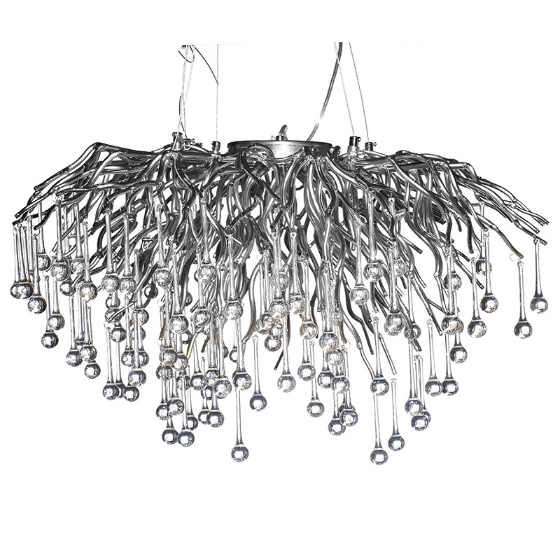 Люстра Droplet Chrome Chandelier 80 Хром Прозрачный Люстра Droplet Chrome Chandelier 80 Хром Прозрачный в Брянске | Loft Concept