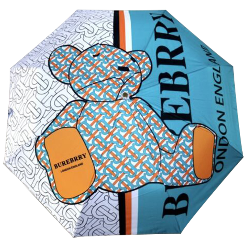 Зонт раскладной BURBERRY дизайн 010 Бирюзовый цвет Бирюзовый Белый Оранжевый в Брянске | Loft Concept 