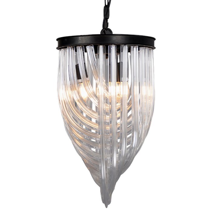 Люстра Chandelier Murano Clear Черный Прозрачное Стекло Люстра Chandelier Murano Clear Черный Прозрачное Стекло в Брянске | Loft Concept