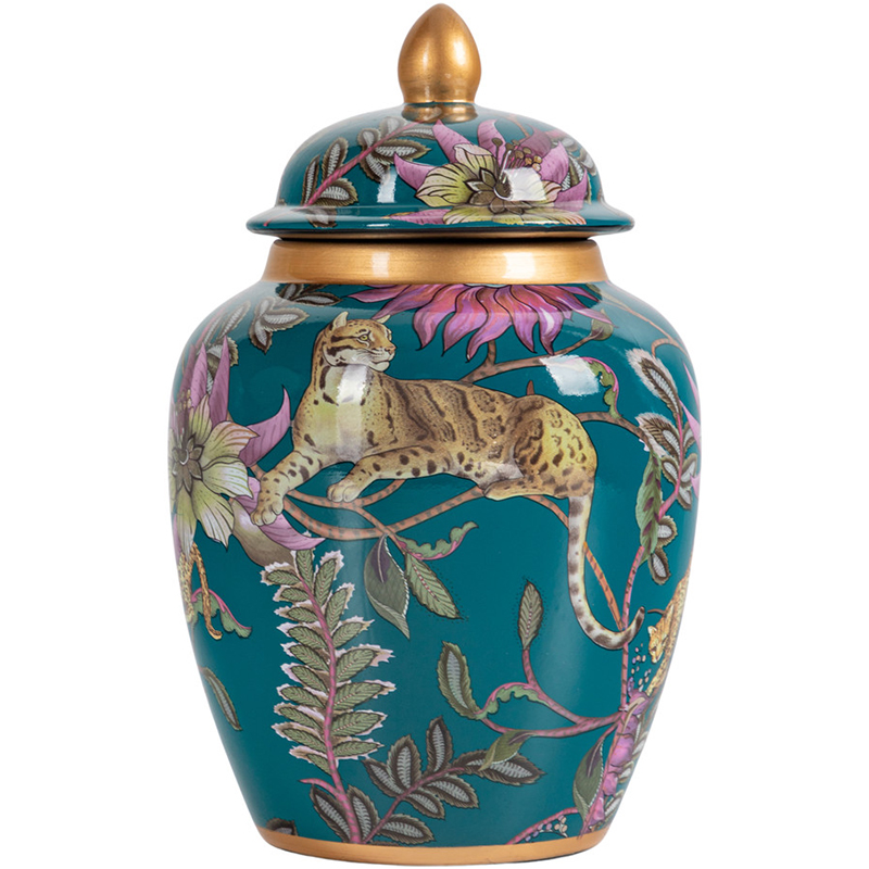 Ваза с крышкой Leopard Flowers Vase Emerald Изумрудный Мульти Ваза с крышкой Leopard Flowers Vase Emerald Изумрудный Мульти в Брянске | Loft Concept