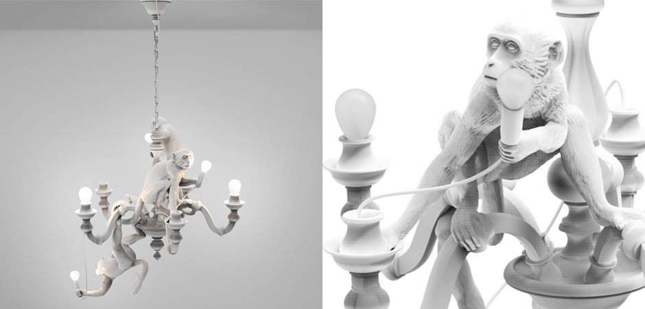 Люстра Seletti Monkey Chandelier White - фото №1
