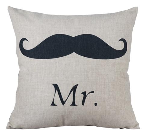 Подушка Mr. mustache Черно-белый Подушка Mr. mustache Черно-белый в Брянске | Loft Concept
