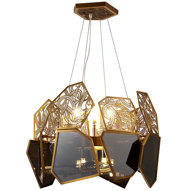 Люстра ART LUXURY CHANDELIER Прозрачный черный Золотой Люстра ART LUXURY CHANDELIER Прозрачный черный Золотой в Брянске | Loft Concept