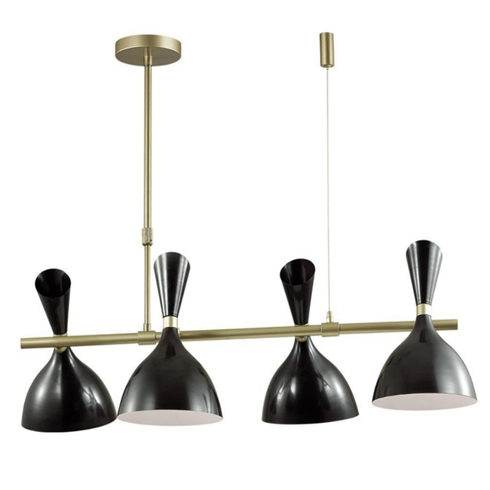 Люстра Duke Chandelier line 4 black Черный матовое золото Люстра Duke Chandelier line 4 black Черный матовое золото в Брянске | Loft Concept