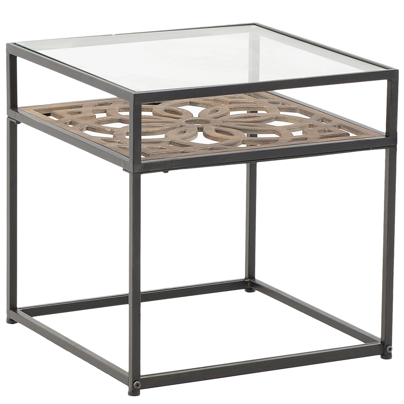 Приставной стол Provence Lace Table Древесина Черный Прозрачное Стекло Приставной стол Provence Lace Table Древесина Черный Прозрачное Стекло в Брянске | Loft Concept