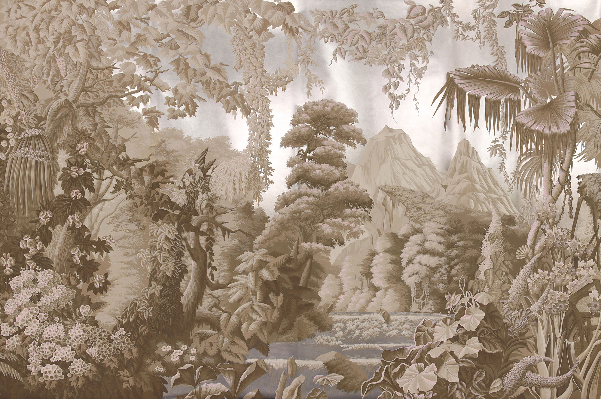 Обои ручная роспись L'Eden Dawn on Sterling Silver gilded paper Обои ручная роспись L'Eden Dawn on Sterling Silver gilded paper - постер Loft-Concept в Брянске