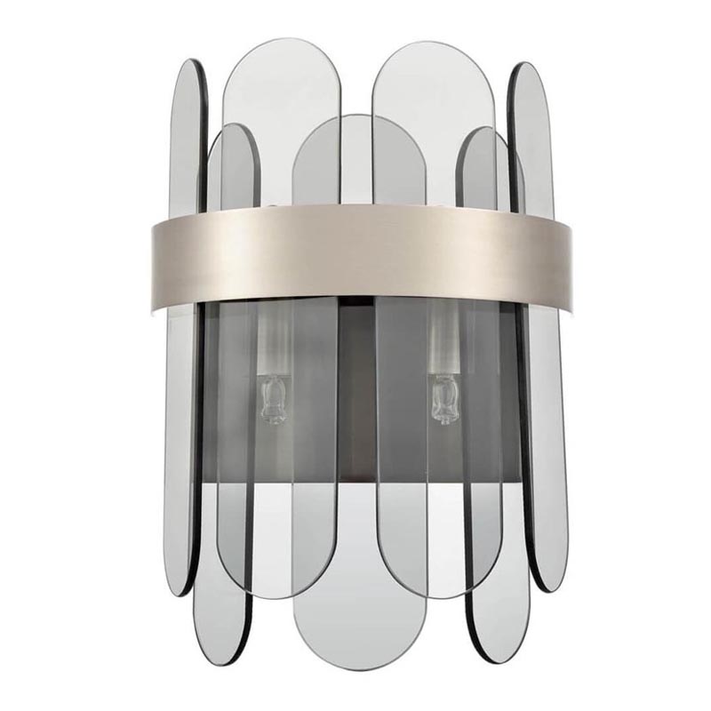Бра Decorative Oval Smoky Plates Sconce Дымчатый (Smoke) Никель Сатин Бра Decorative Oval Smoky Plates Sconce Дымчатый (Smoke) Никель Сатин в Брянске | Loft Concept