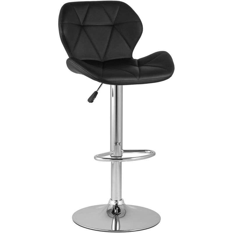 Барный Стул Jeroen Chair Черная Экокожа Черный Серебряный Барный Стул Jeroen Chair Черная Экокожа Черный Серебряный в Брянске | Loft Concept