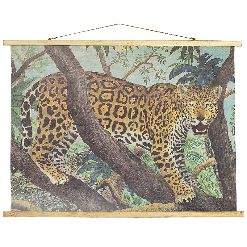 Подвесная картина Leopard Poster Мульти Зеленый Коричневый Подвесная картина Leopard Poster Мульти Зеленый Коричневый в Брянске | Loft Concept