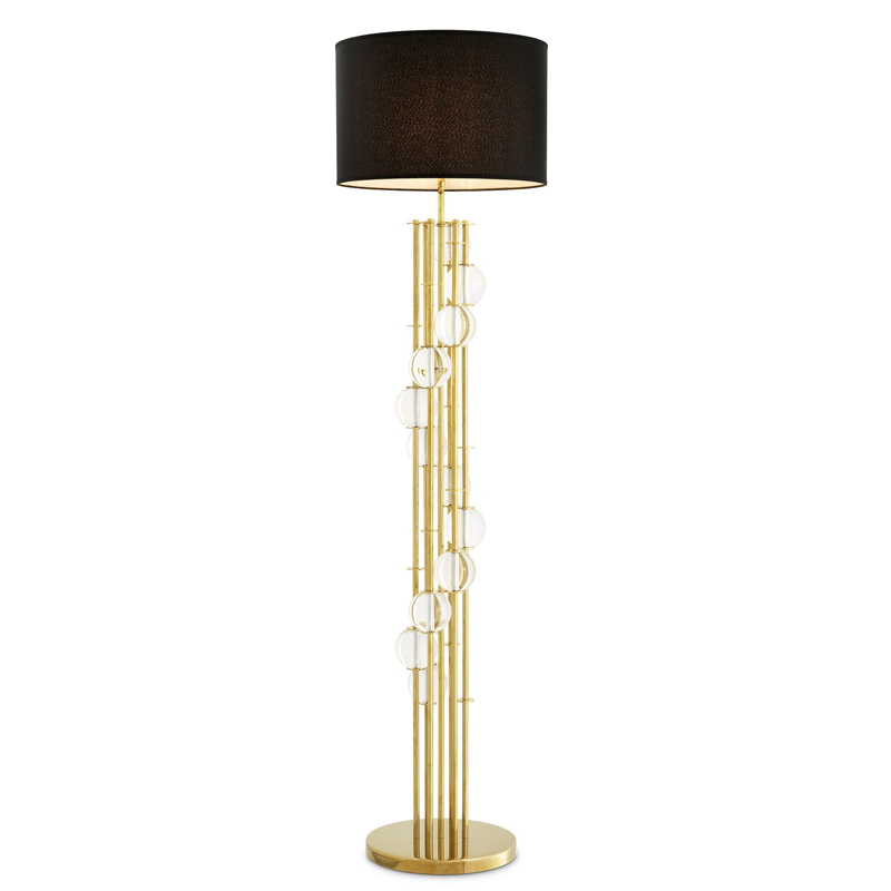 Торшер Eichholtz Floor Lamp Lorenzo Gold & black Глянцевое золото Черный Прозрачный Торшер Eichholtz Floor Lamp Lorenzo Gold & black Глянцевое золото Черный Прозрачный в Брянске | Loft Concept